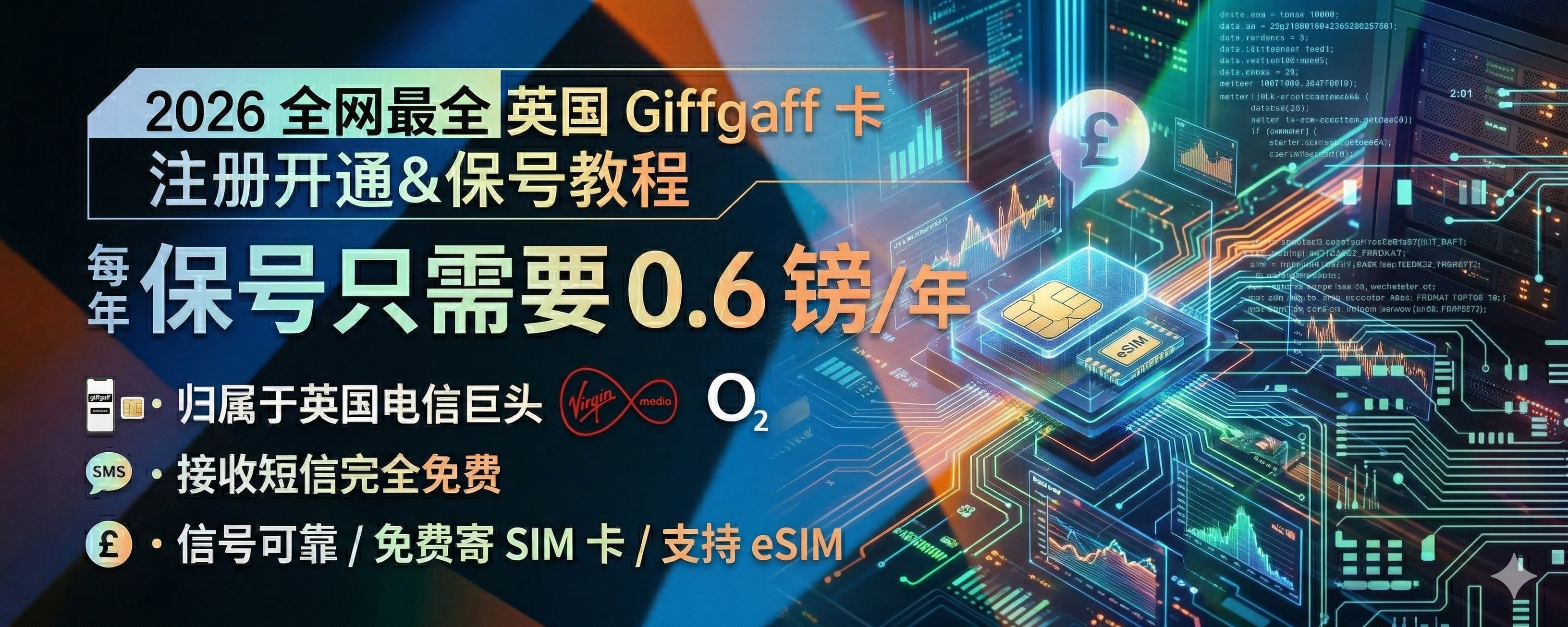 2026 年全网最全英国 giffgaff 卡注册开通&保号教程—每年只要 0.6 英镑
